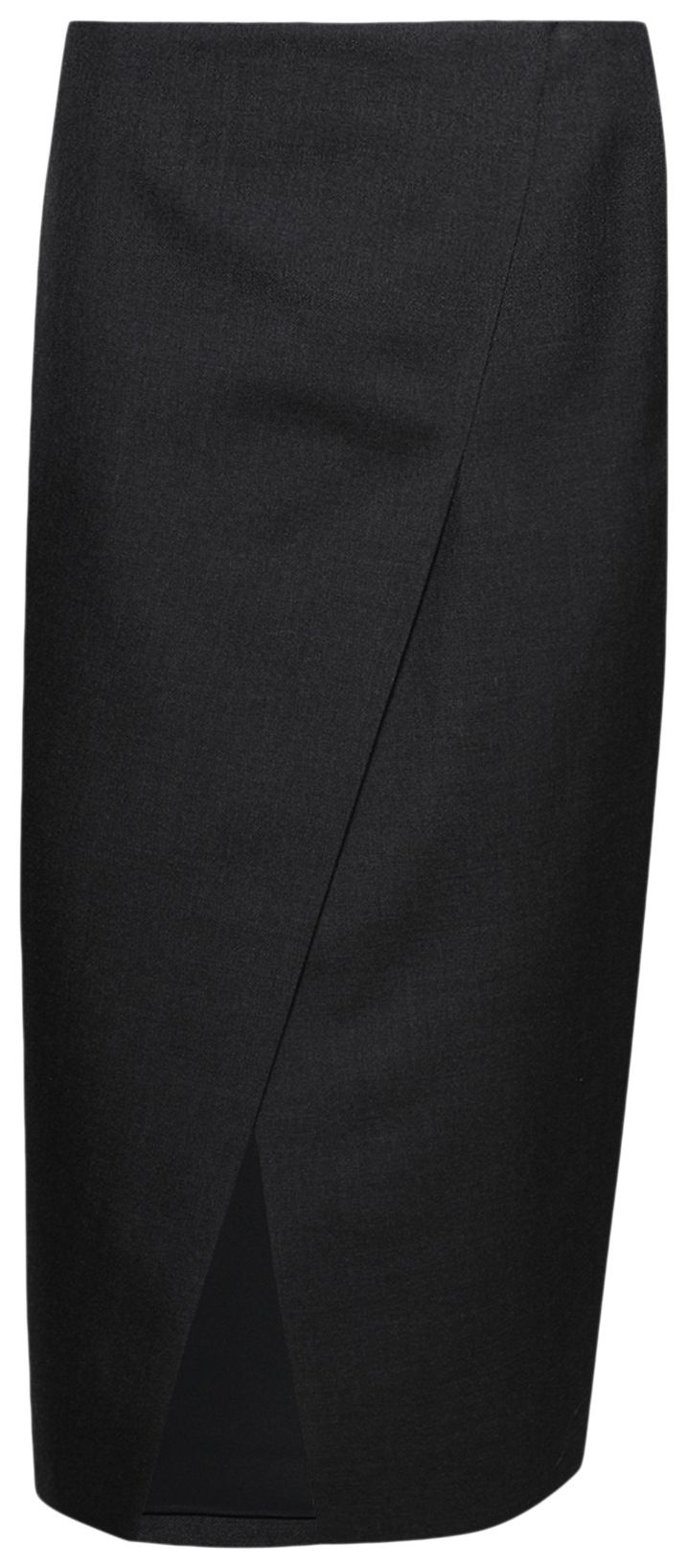 Gucci Wool Gabardine Skirt Dark Grey