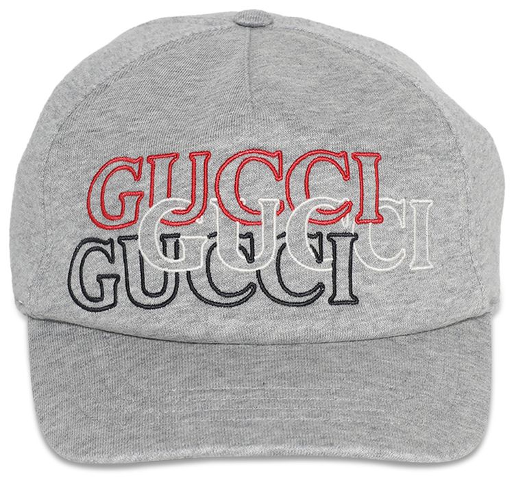 Gucci Baseball Hat Melange GreyRedWhite