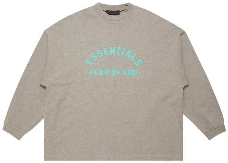 Fear of God Essentials Long Sleeve T Shirt Dark Heather Oatmeal