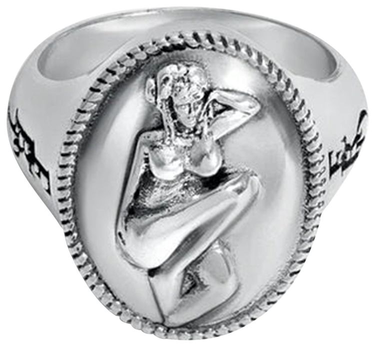 Enfants Riches Deprimes Pin Up Girl Cameo Ring Silver