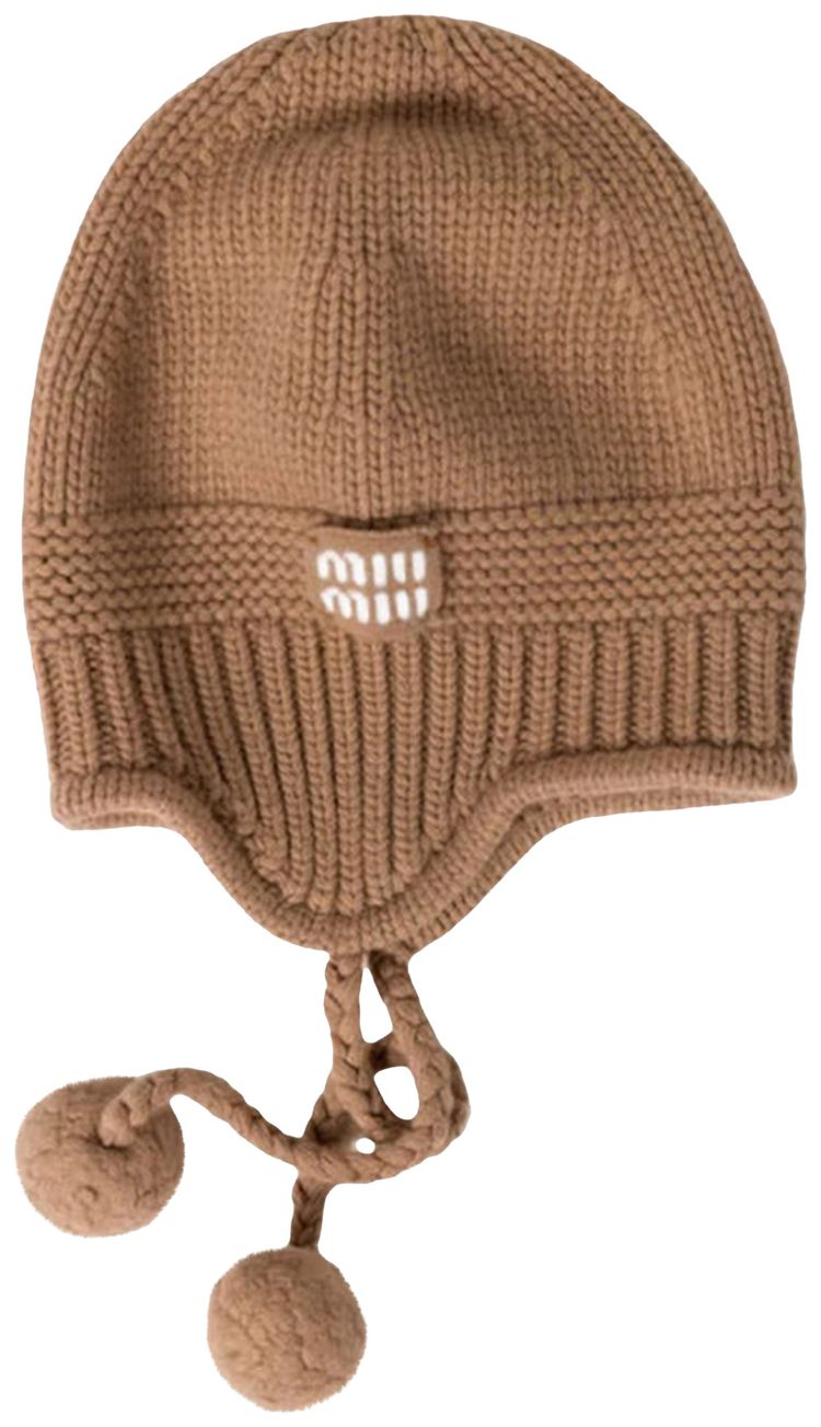 Miu Miu Cashmere Hat Camel Brown