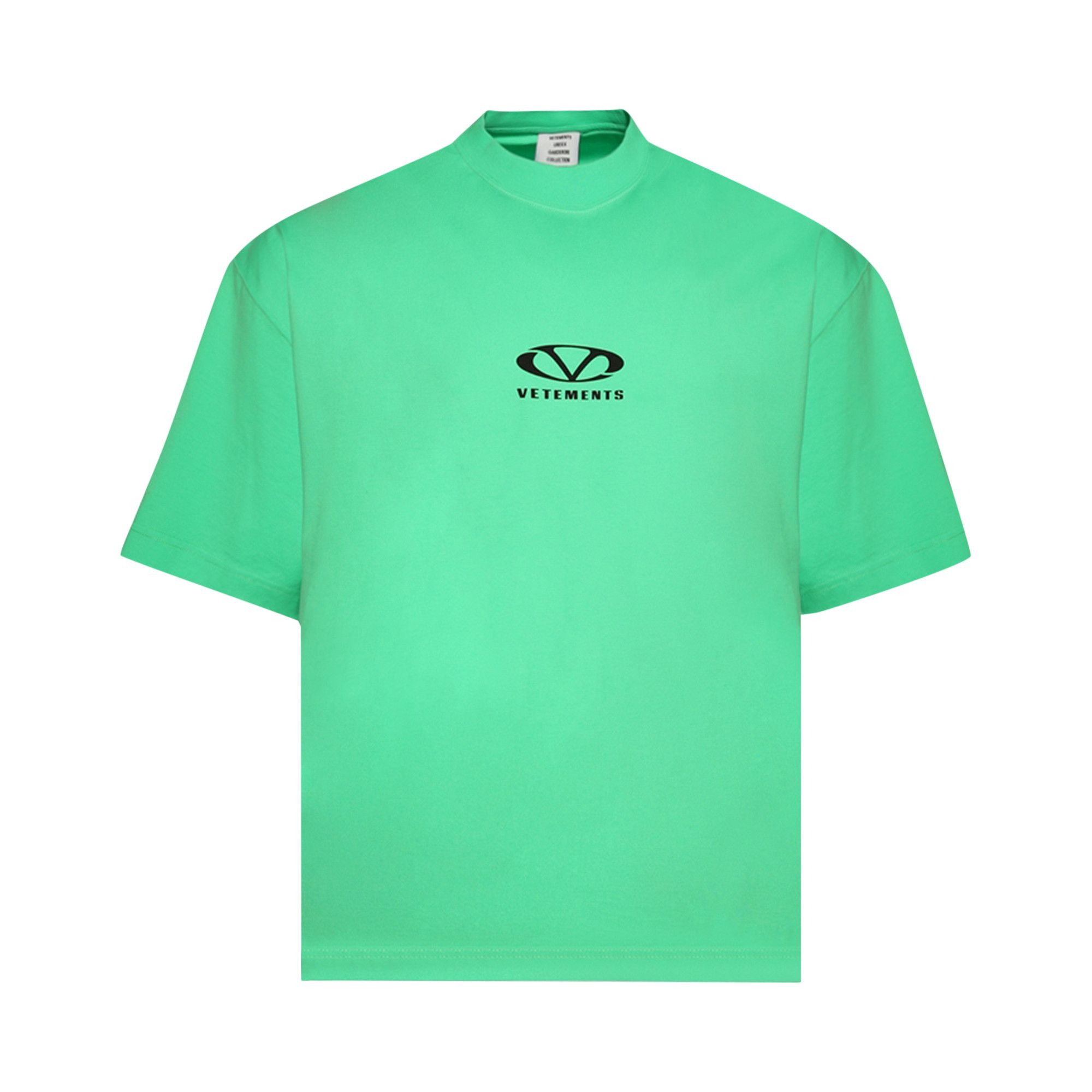 Tシャツ・カットソー VETEMENTS 'Oval Logo' T-shirt Green UA66TR600E Buy Vetements Oval Logo Cropped Boxy T-Shirt 'Neon Green