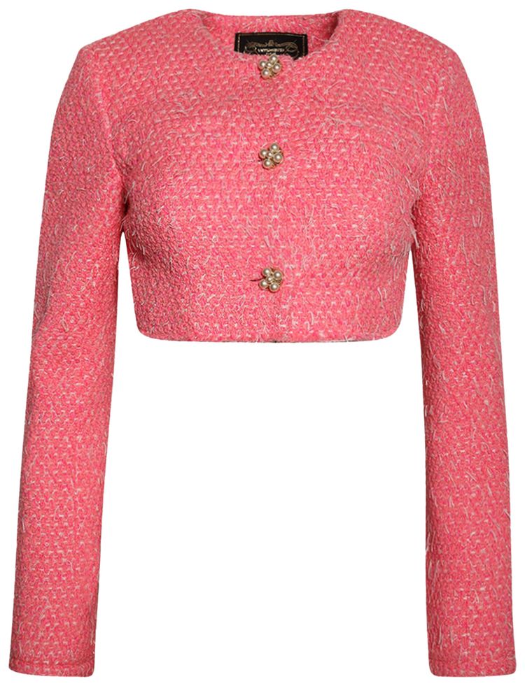 Vetements Deconstructed Tweed Jacket Hot Pink