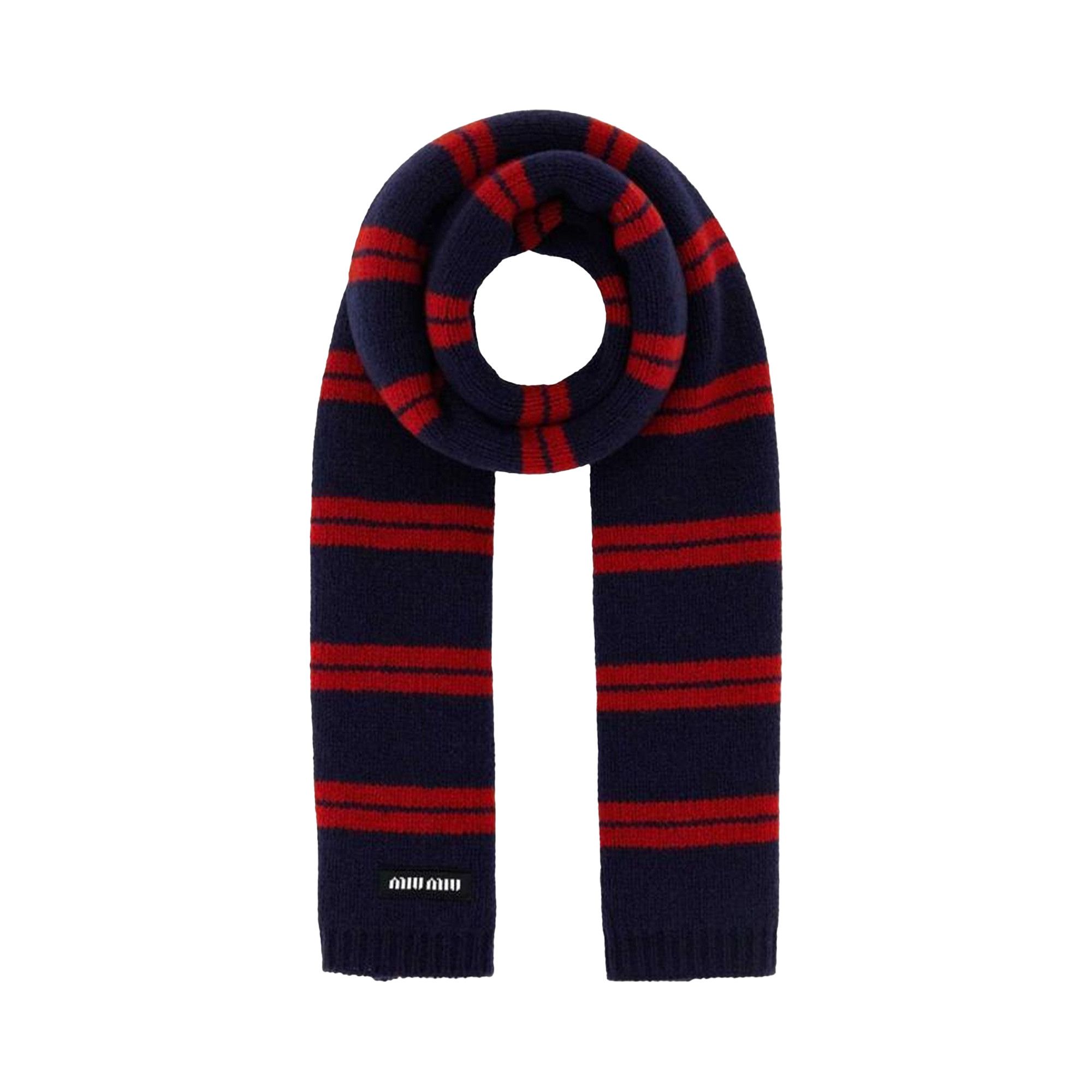 Buy Miu Miu Cashmere Blend Scarf 'Blue/Red' - 5FS071 2C3G F059F | GOAT
