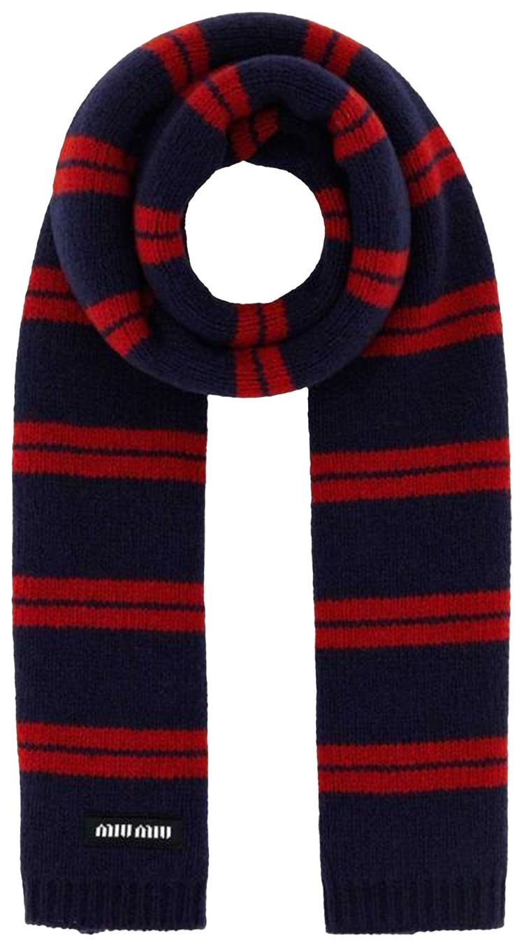 Miu Miu Cashmere Blend Scarf BlueRed