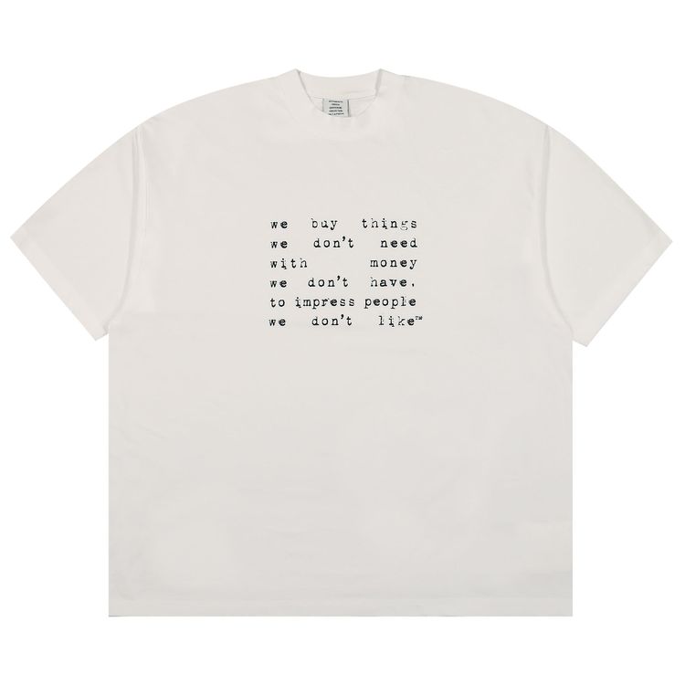 Vetements We Buy Things Oversized T Shirt White