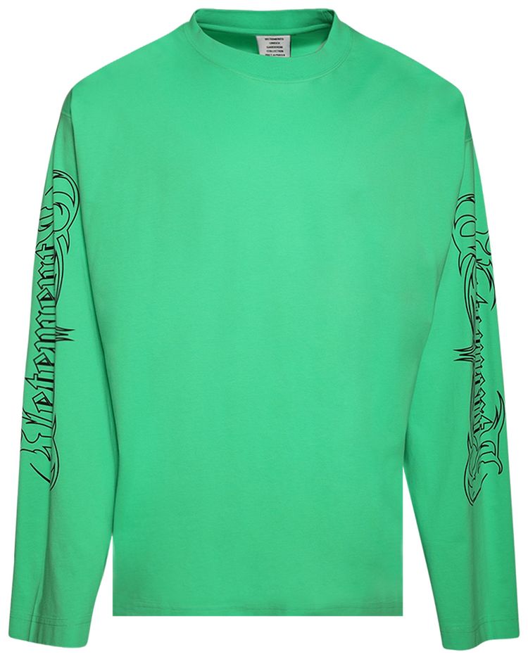 Vetements Metal Printed Long Sleeve Neon Green