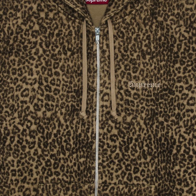 Supreme Pilled Zip Up Hooded Sweatshirt Cheetah