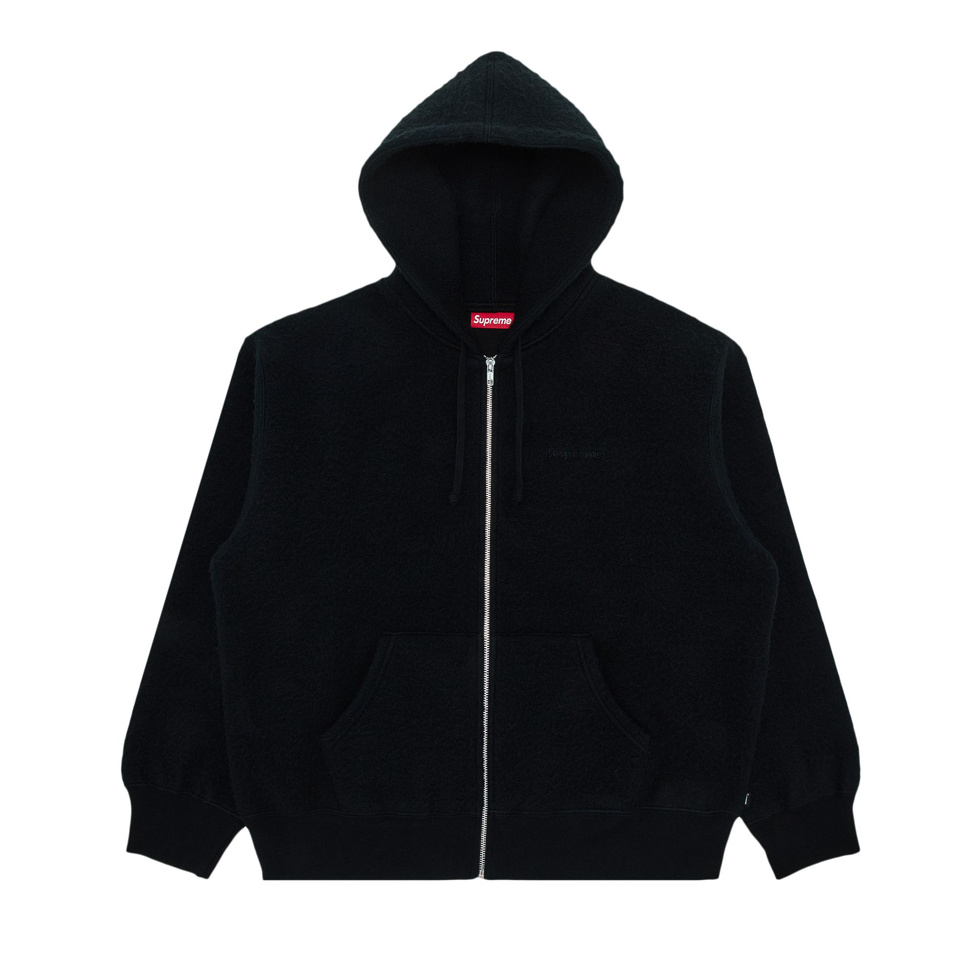 Buy Supreme Pilled Zip Up Hooded Sweatshirt 'Black' - FW24SW3 BLACK | GOAT