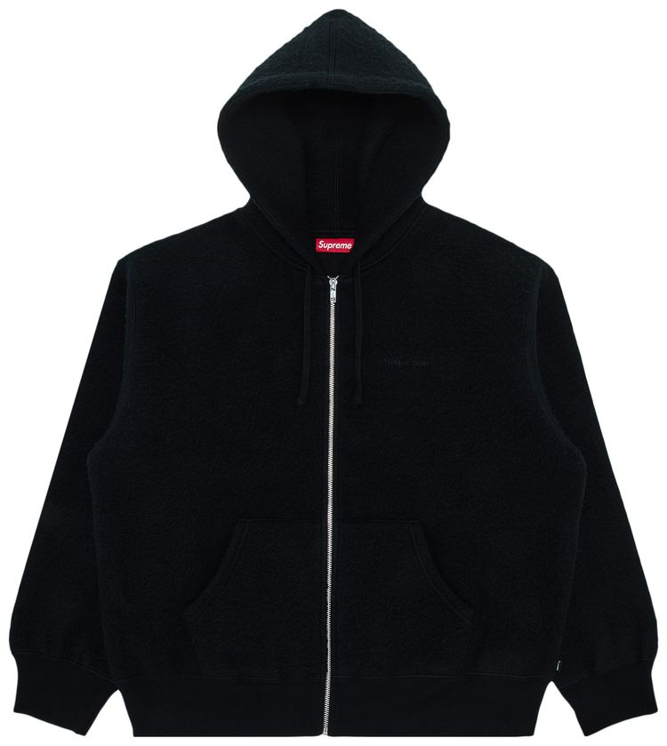 Supreme Pilled Zip Up Hooded Sweatshirt Black