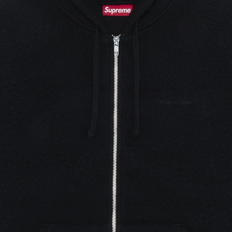Supreme Pilled Zip Up Hooded Sweatshirt Black