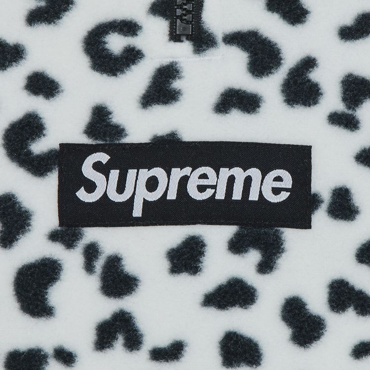 Supreme Polartec Facemask Half Zip Hooded Sweatshirt Leopard