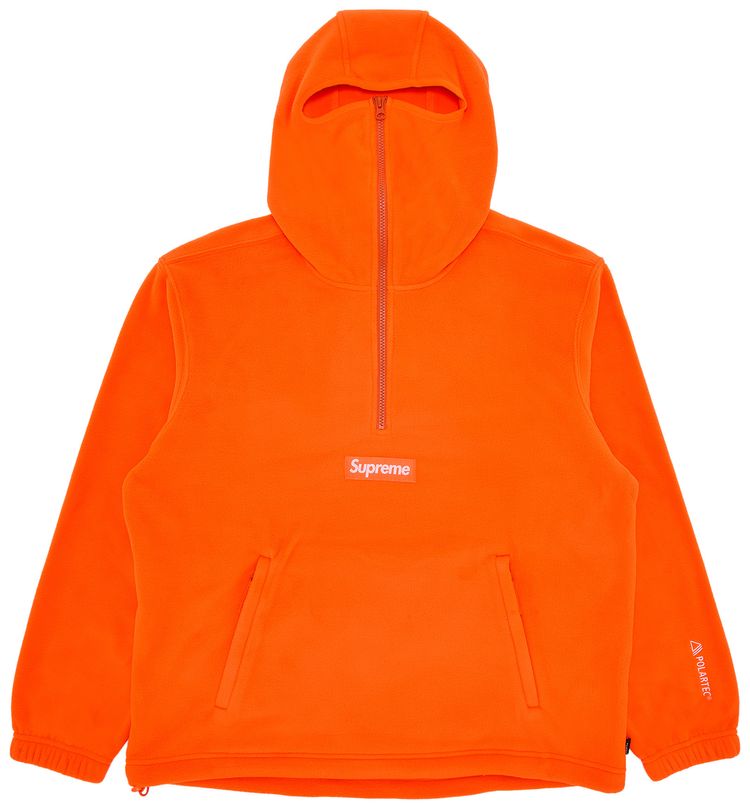 Supreme Polartec Facemask Half Zip Hooded Sweatshirt Orange
