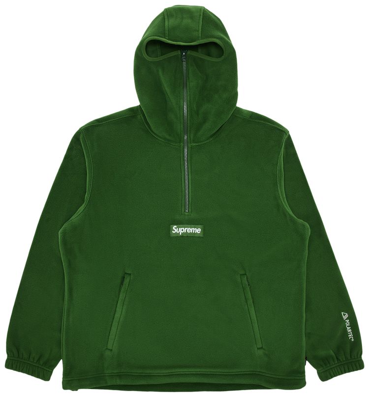 Supreme Polartec Facemask Half Zip Hooded Sweatshirt Green