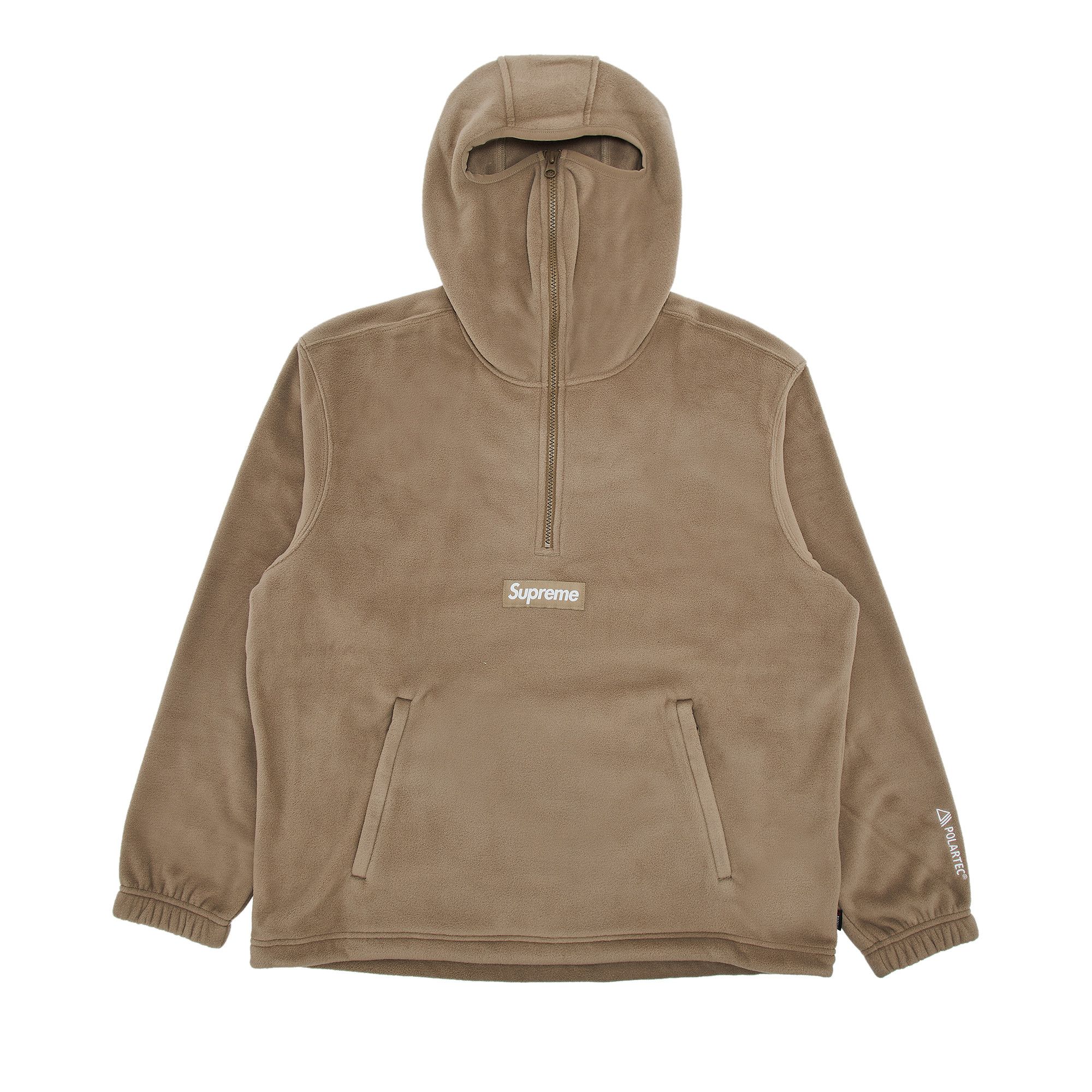 Size xl Supreme Polartec Facemask Half Zip Hooded Sweatshirt Taupe