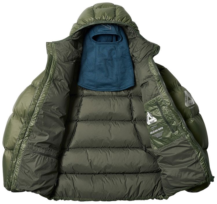 Palace PERTEX Opaque Balaclava Puffa Green