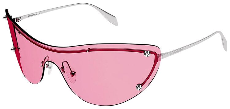 Alexander McQueen Shield Sunglasses SilverPink