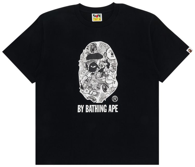 BAPE Comic Art Ape Head Tee Black