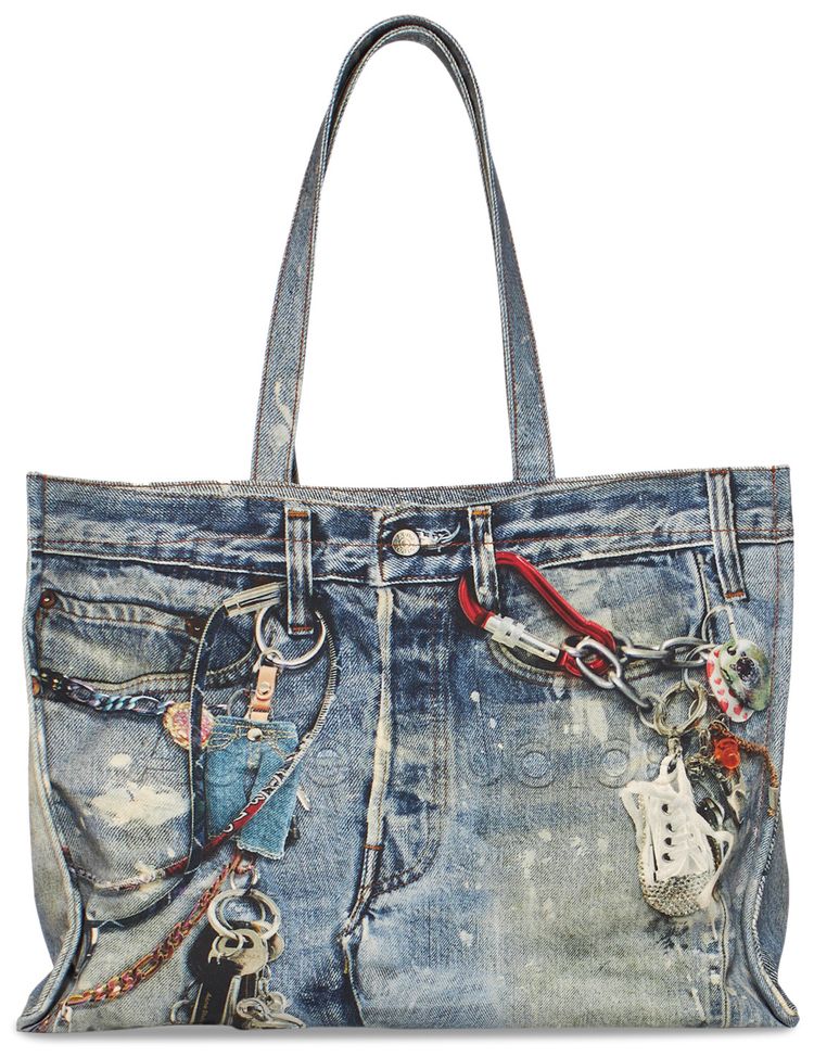 Acne Studios Printed Tote Bag Blue