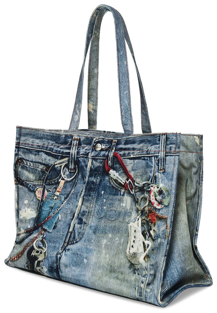 Acne Studios Printed Tote Bag Blue