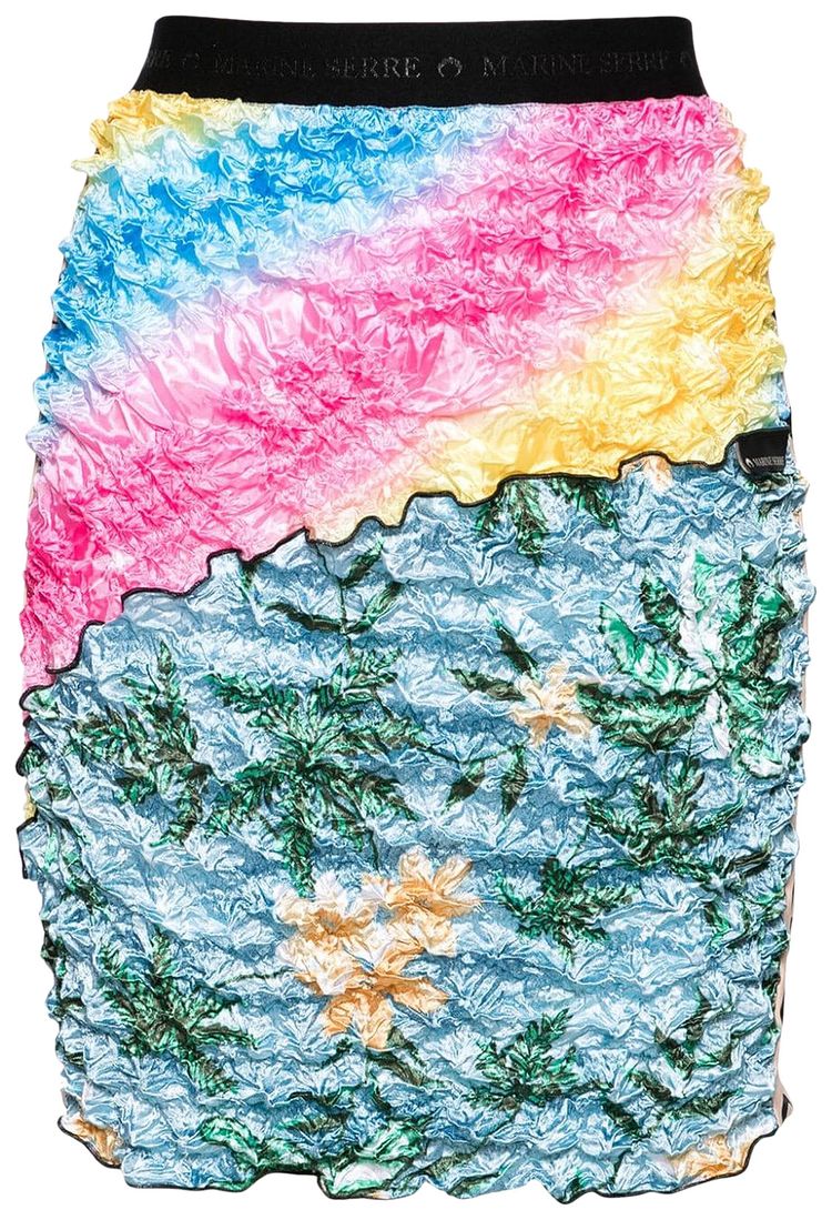 Marine Serre Regenerate Pop Corn Mini Skirt Tan