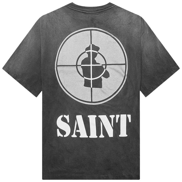 SAINT Mxxxxxx x Public Enemy Saint Enemy Short Sleeve T Shirt Black
