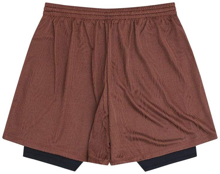 Martine Rose Double Football Shorts Brown