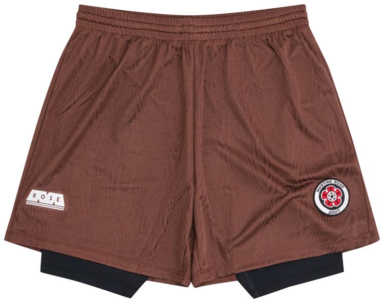 Martine Rose Double Football Shorts Brown