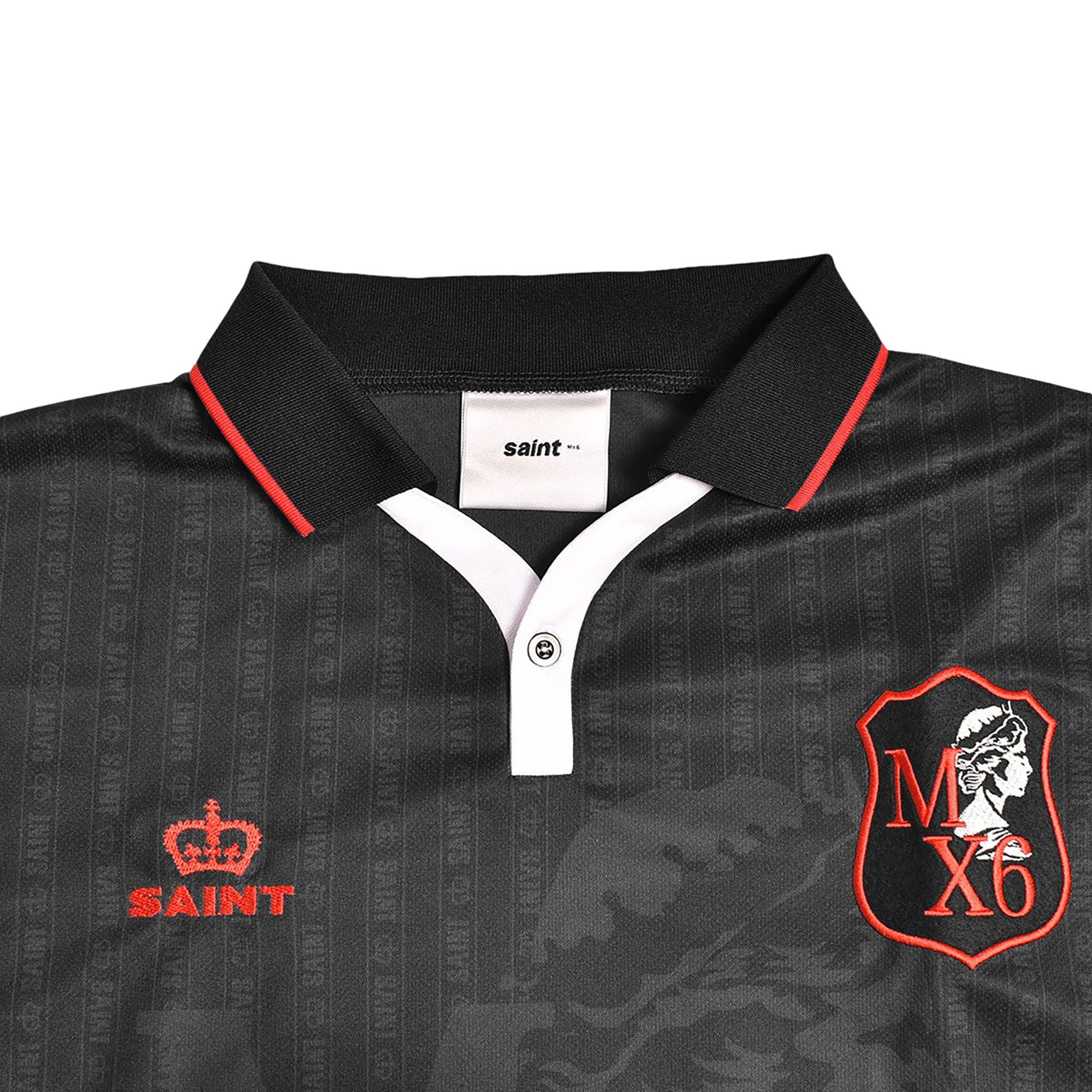 Buy SAINT Mxxxxxx Faith Soccer Shirt 'Black' - SM YS1 0000 020 | GOAT