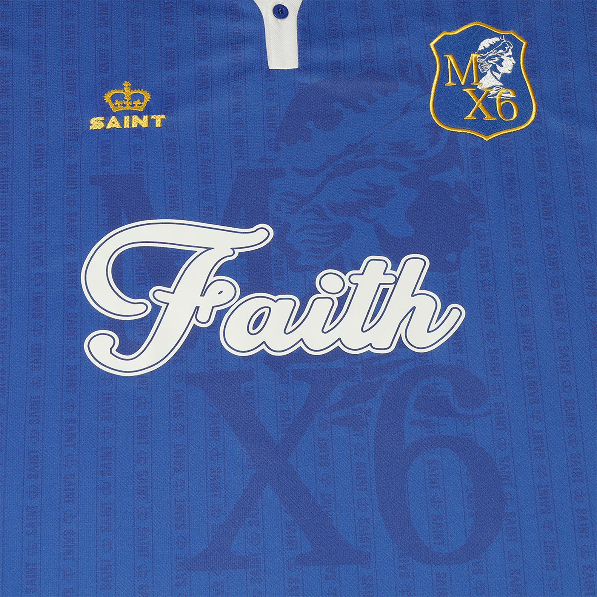 Buy SAINT Mxxxxxx Faith Soccer Shirt 'Blue' - SM YS1 0000