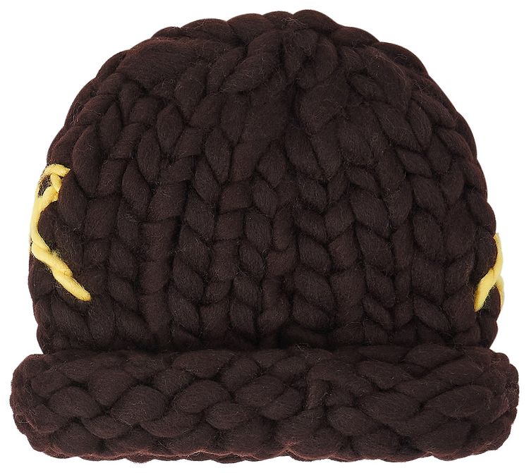KidSuper Chunky Knit Beanie Brown