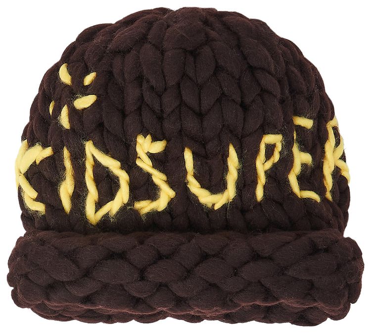 KidSuper Chunky Knit Beanie Brown