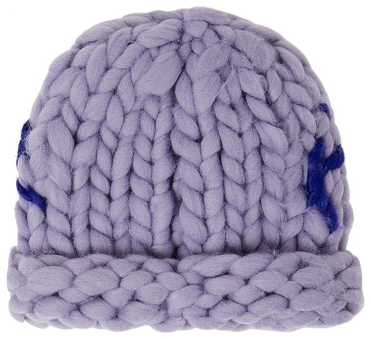 KidSuper Chunky Knit Beanie Lavender