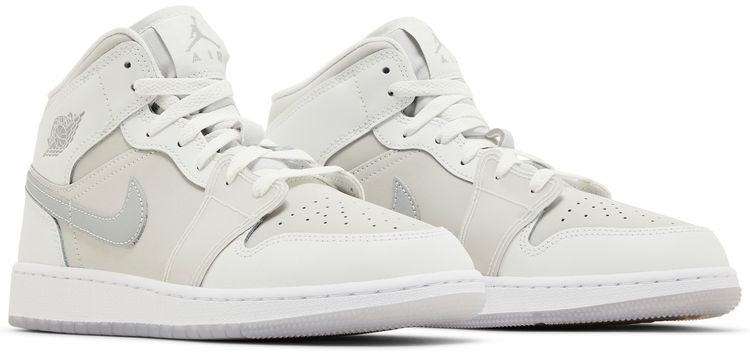 Air Jordan 1 Mid SE GS Summit White Metallic Silver