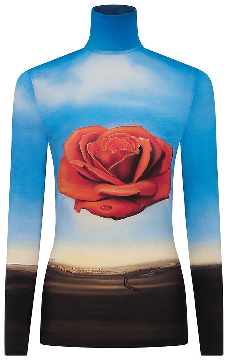 Rabanne Rose Dali Turtleneck Top Multicolor