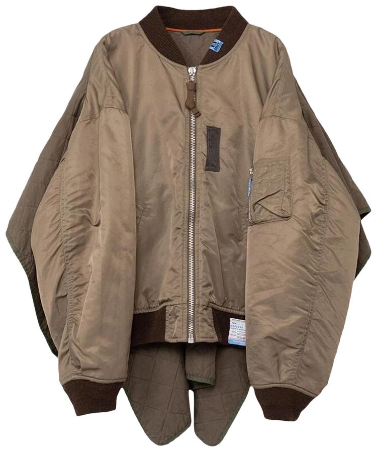 Maison Mihara Yasuhiro Back Quilted MA 1 Jacket Khaki