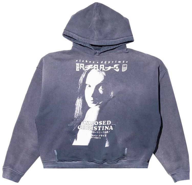 Enfants Riches Deprimes Exposed Christina Hoodie Sun Faded Black