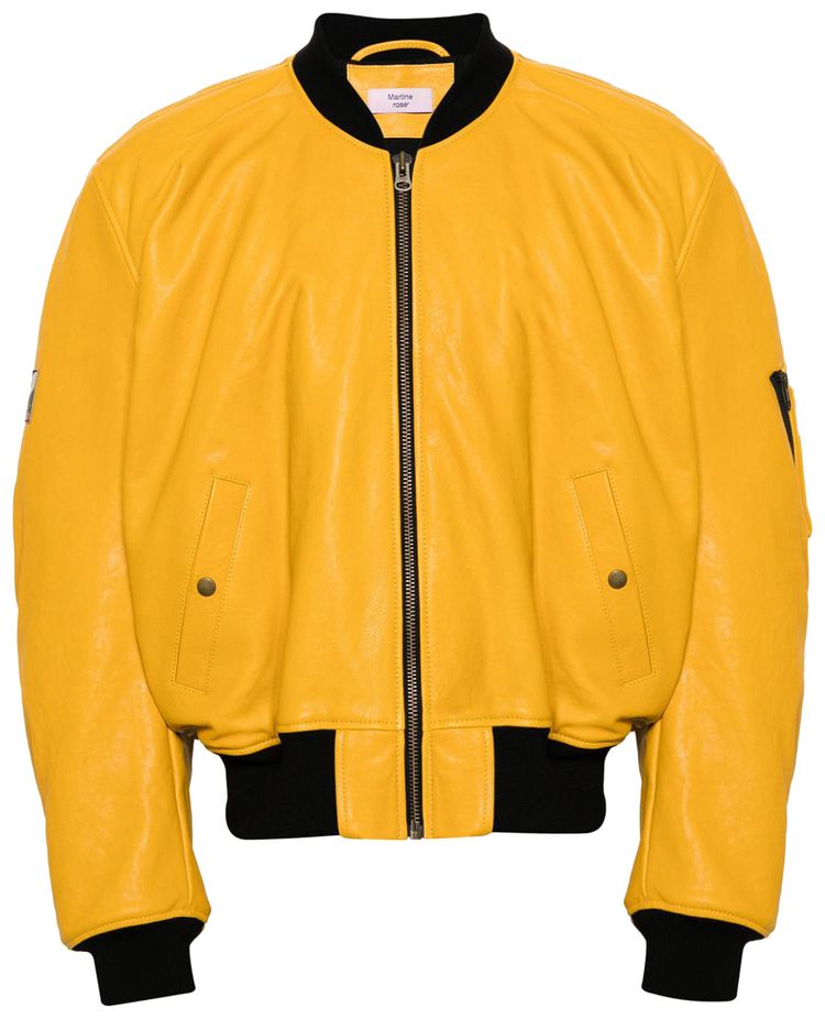 Martine Rose Leather Rider Bomber Citrine