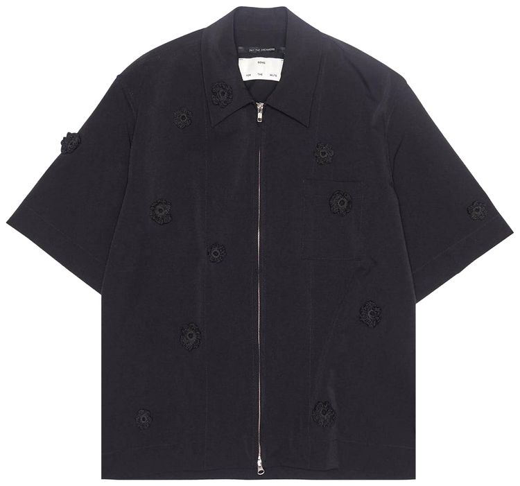 Song for the Mute Zip Up Box Shirt Black