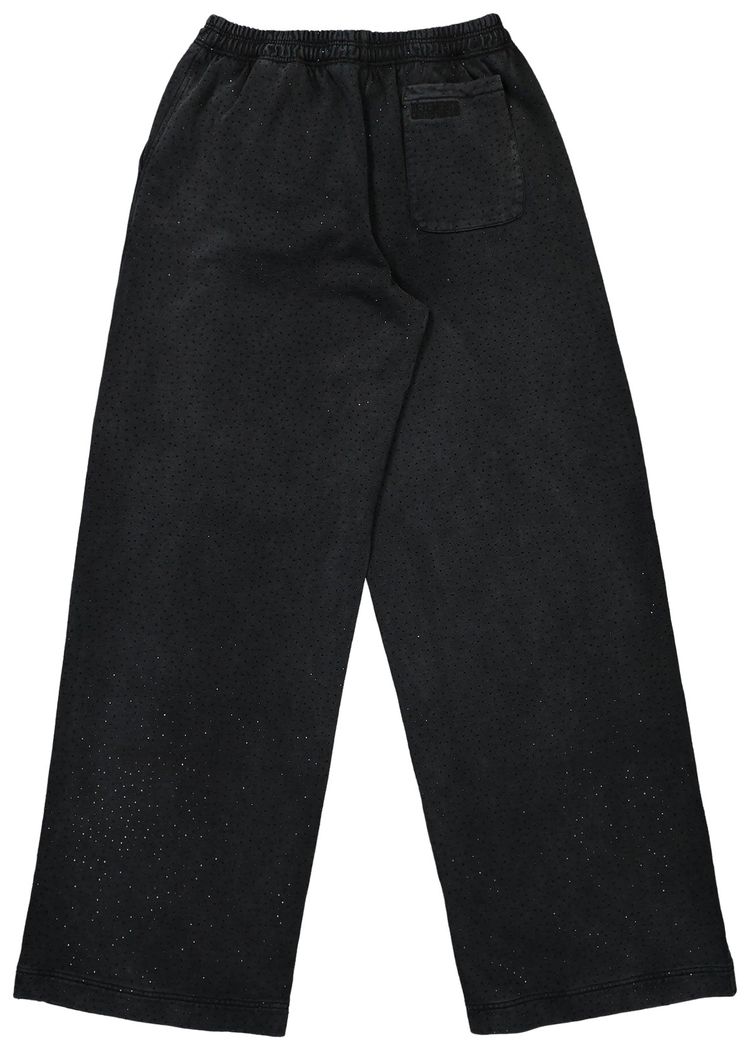 Vetements Allover Rhinestone Jersey Pants Black