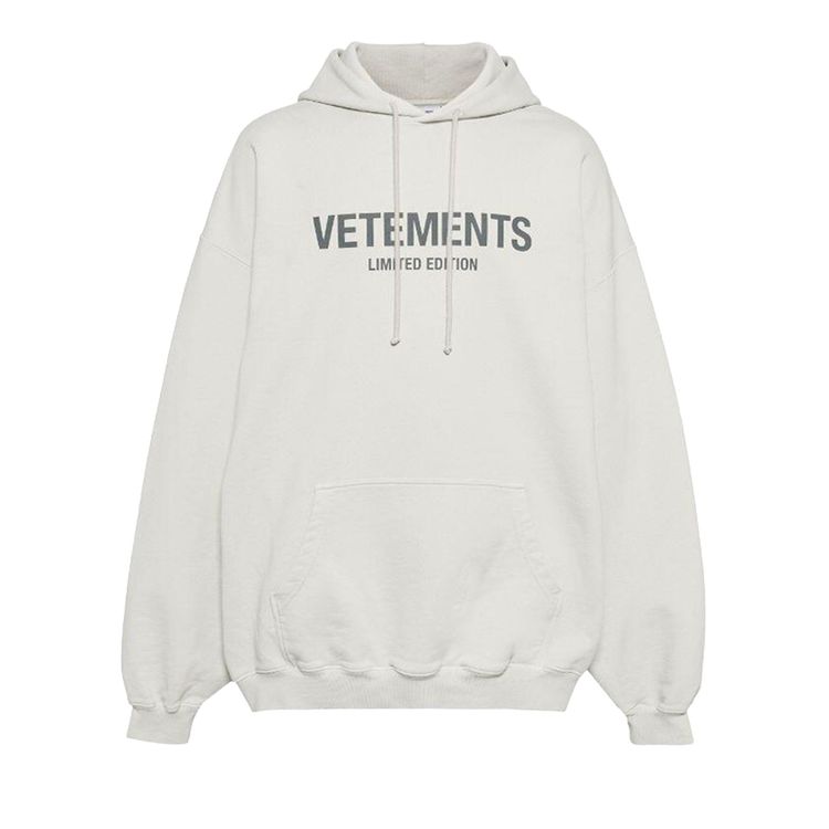 Vetements Limited Edition Logo Hoodie Oyster Mushroom
