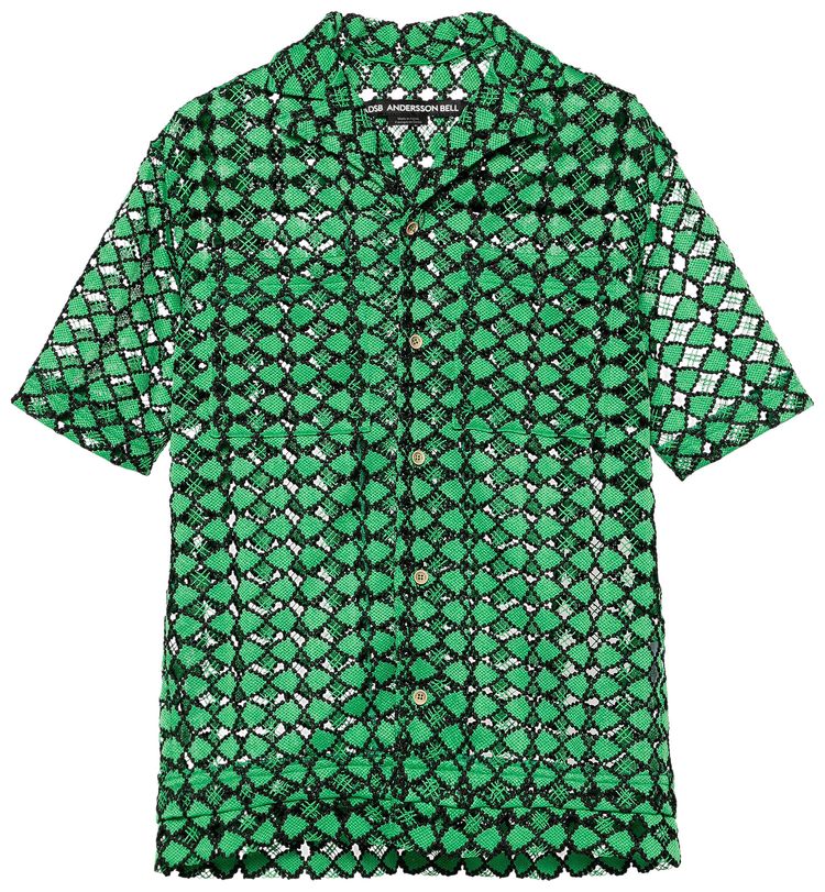 Andersson Bell Letto Sheer Open Collar Shirts Green