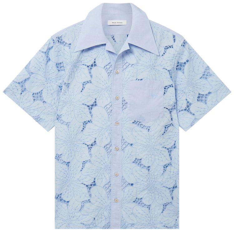 Wales Bonner Highlife Bowling Shirt Light Blue