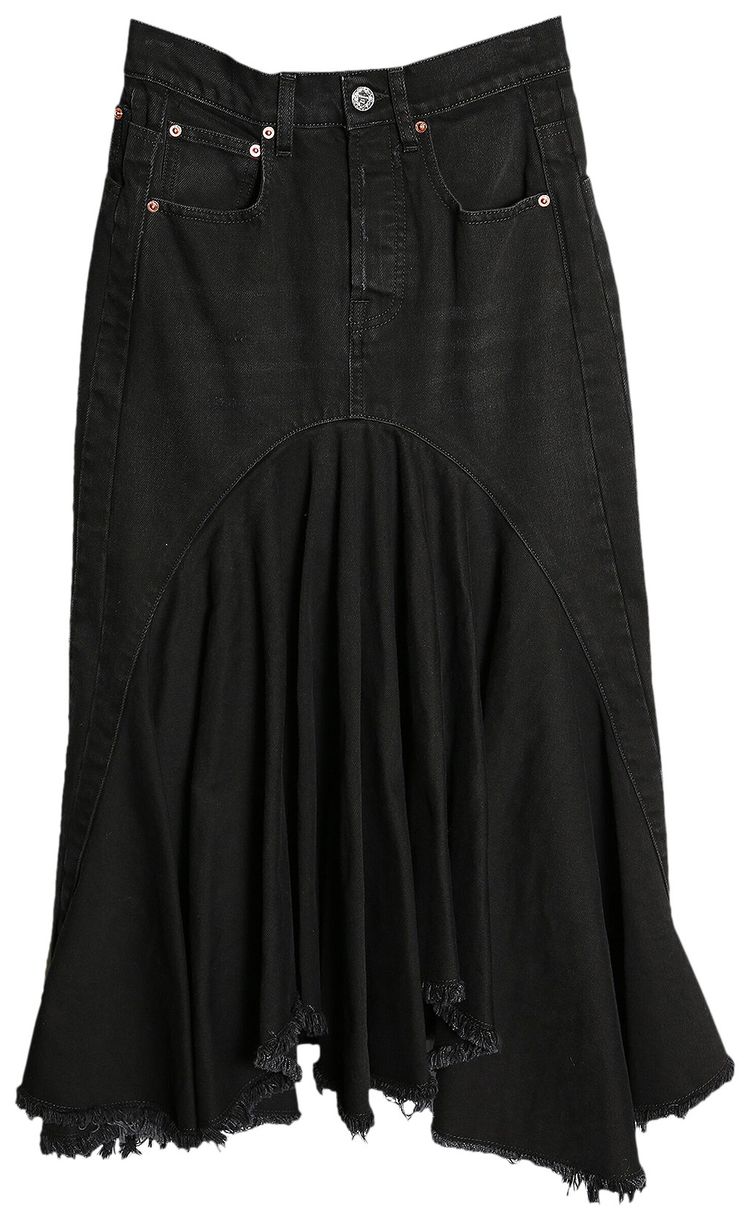 Vetements Denim Midi Skirt Black