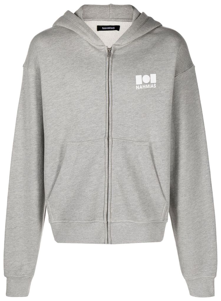 Nahmias Logo Zip Up Hoodie Grey