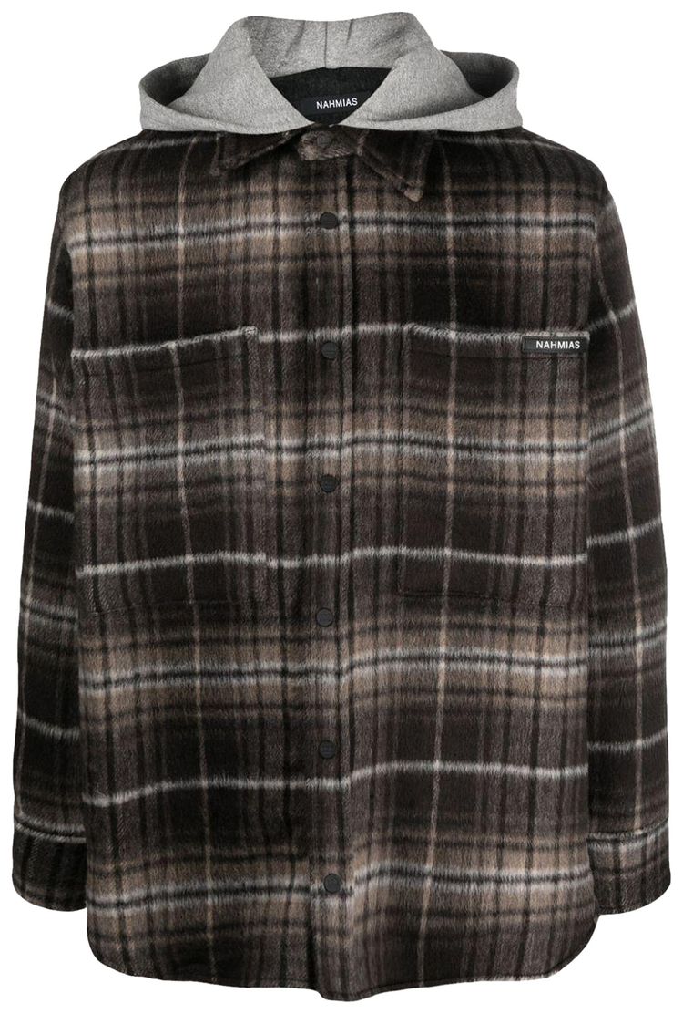 Nahmias Hooded Flannel Shirt Brown