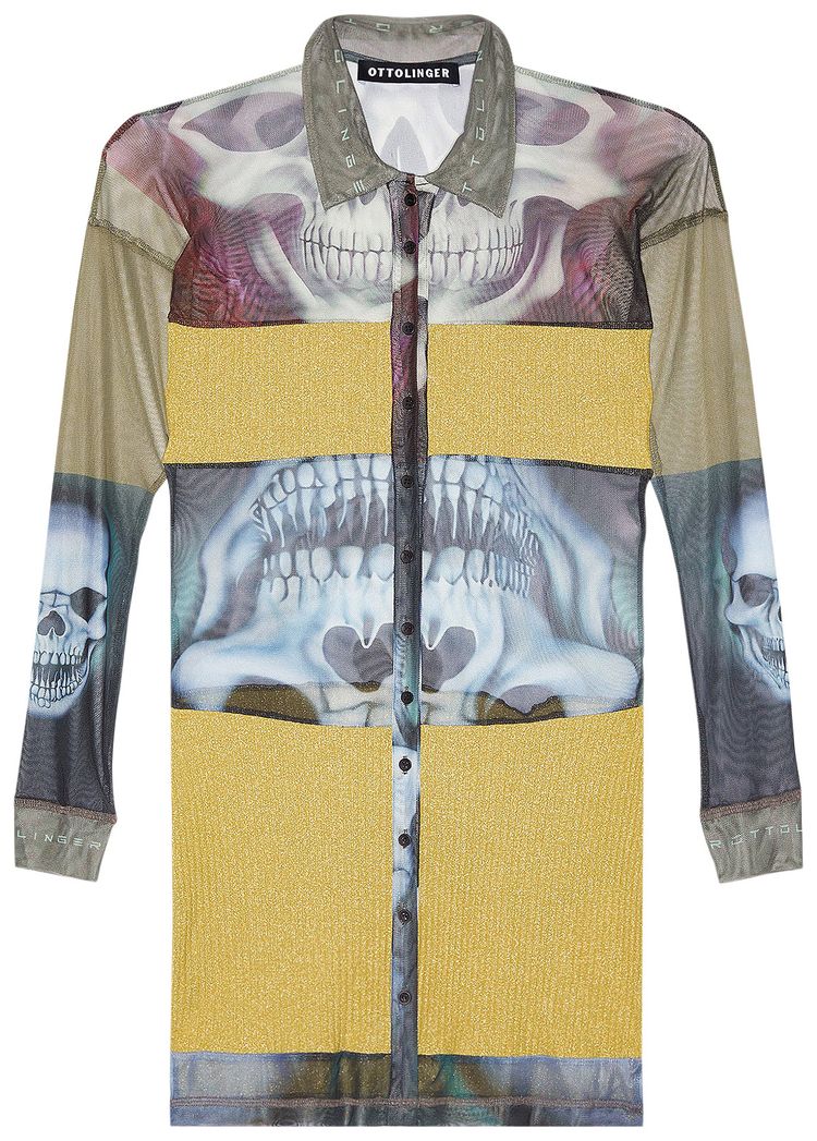 Ottolinger Mesh Shirt Dress Skull Print