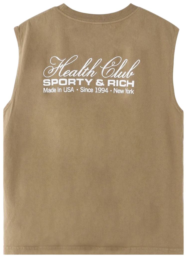 Sporty  Rich Made In USA Muscle T Shirt EspressoWhite