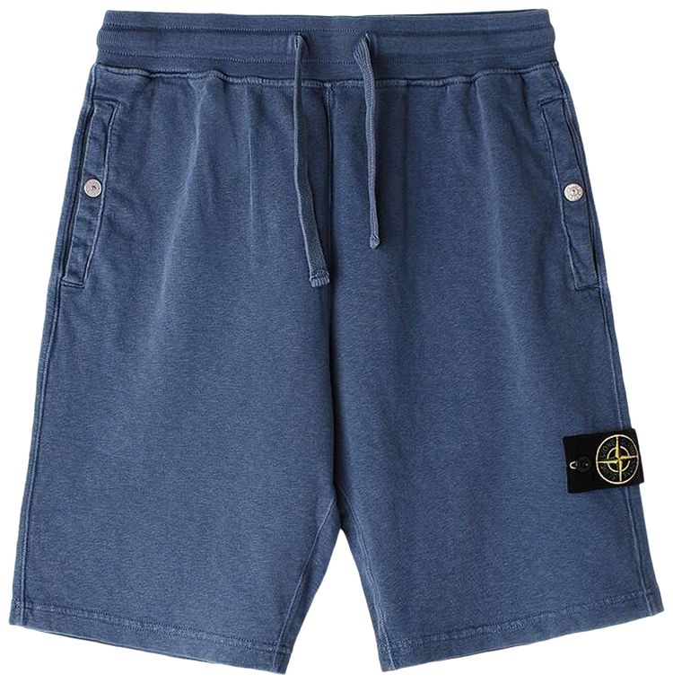 Stone Island Logo Patch Drawstring Bermuda Shorts Dark Blue