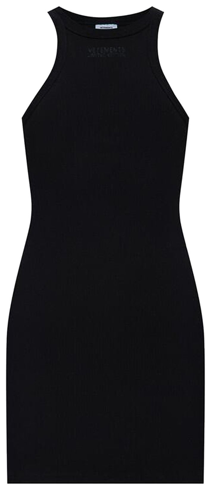 Vetements Racerback Ribbed Mini Dress Black